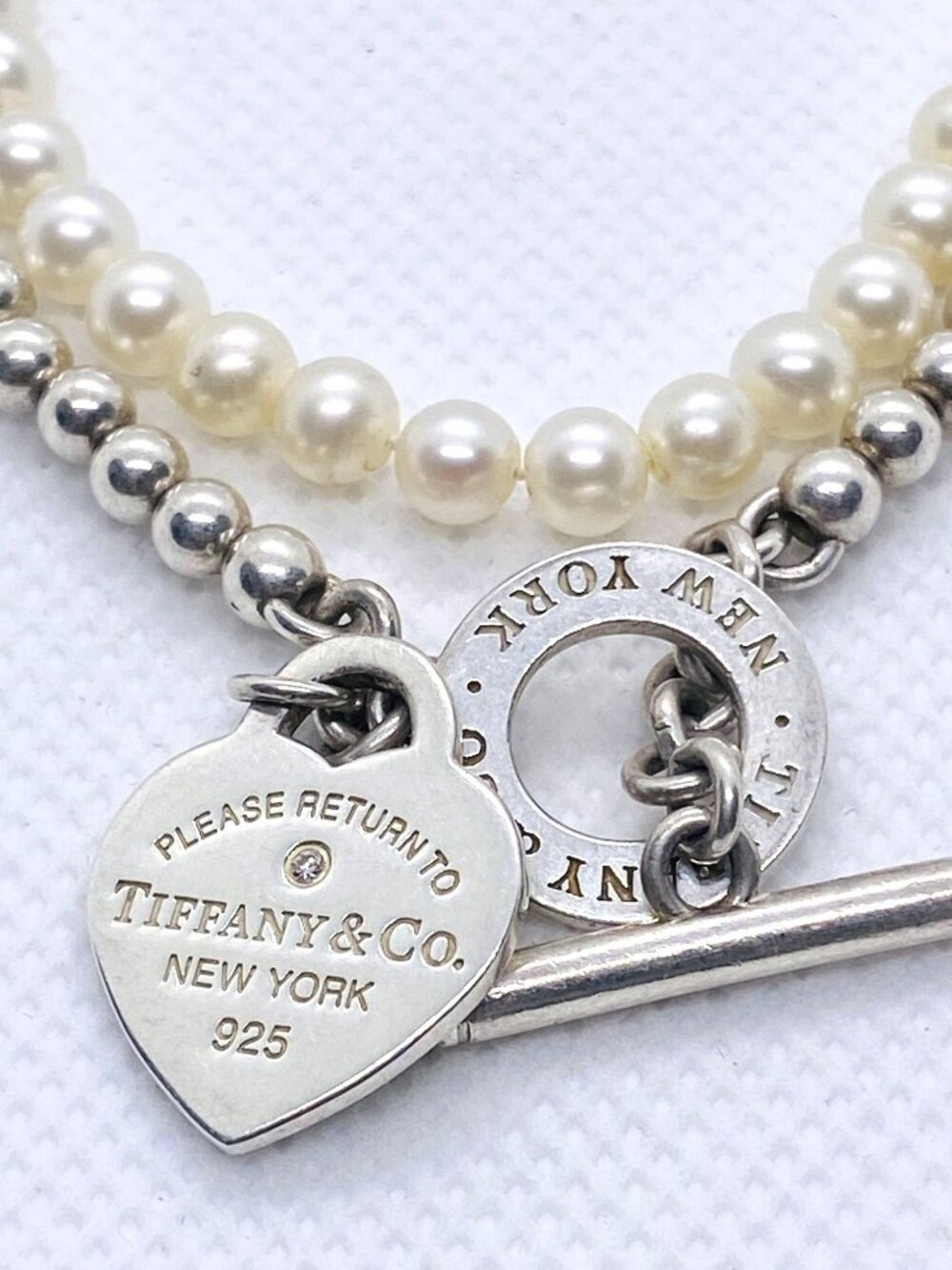 Tiffany & Co Sterling Silver 925 Pearl Wrap Necklace 32"
